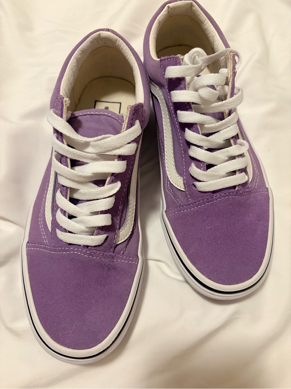 Vans Purple Low-Top Sneakers with White Stripe